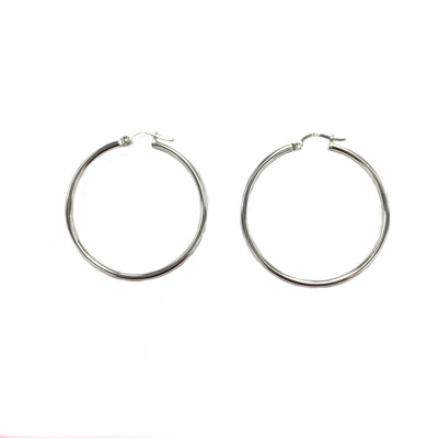 2mm Round Sterling Silver Hoops