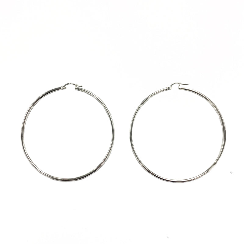 2mm Round Sterling Silver Hoops