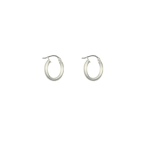 Oval Hoop 3mm Thick 15mm Wide Earrings