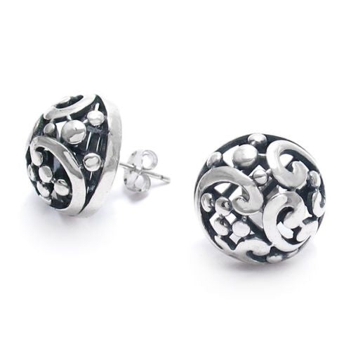 0036 Filigree Antique Finish Post Earrings