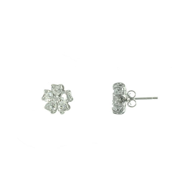 CZ Flower Post Earrings