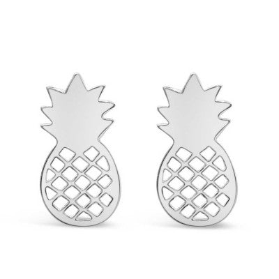 Pineapple Stud Earrings Sterling Silver