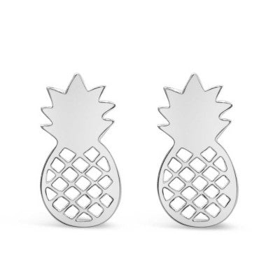 Pineapple Stud Earrings Sterling Silver