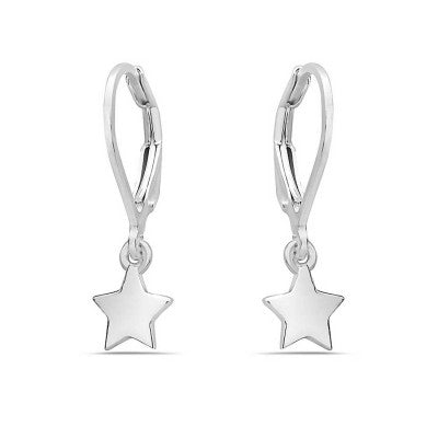 Tiny Star Earrings Sterling Silver