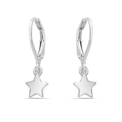 Tiny Star Earrings Sterling Silver