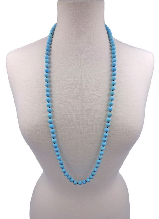 8mm Blue Turquoise Matte 36"