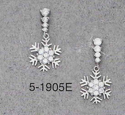 5-1905 Elegant Snowflake with CZ Stud Earring