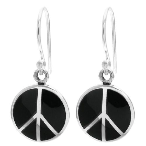 515345 Black Peace French Wire Earrings