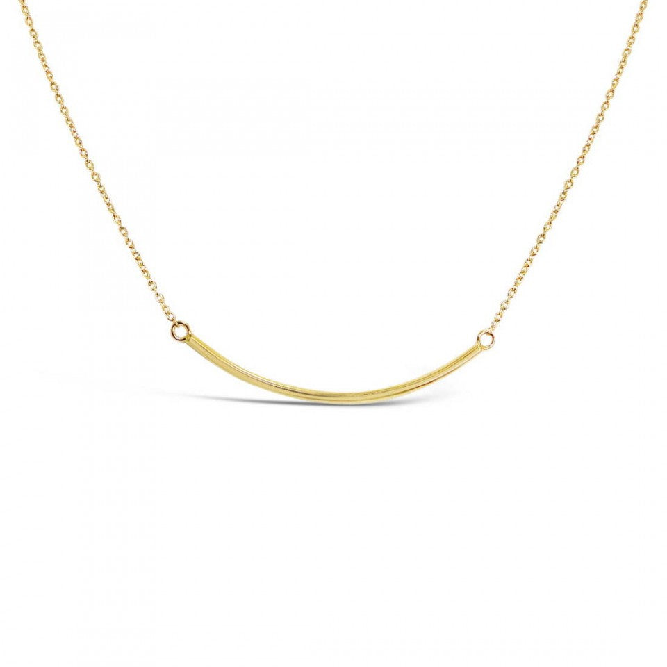Simple Gold Curved Bar Necklace