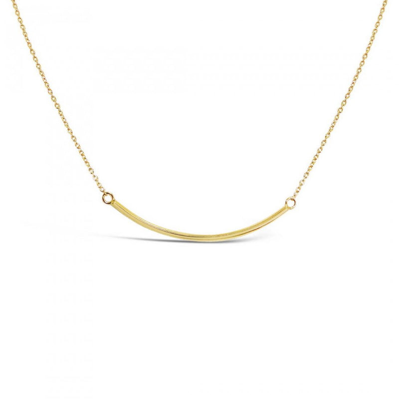 Simple Gold Curved Bar Necklace