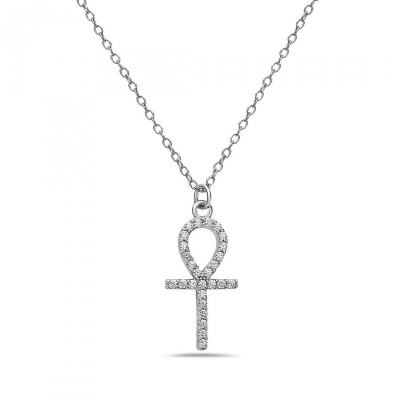 CZ Ankh Pendant Neckace