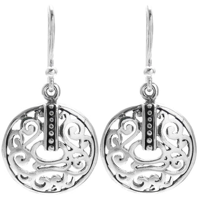 57520 Filigree Antique Finish French Wire Earrings