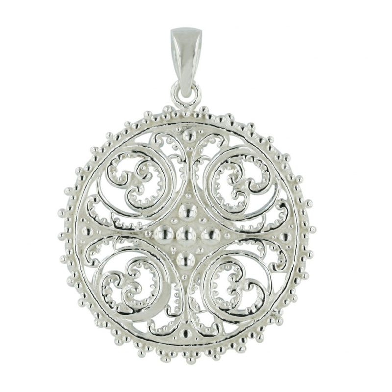 OT3-64096 Filigree Round Pendant