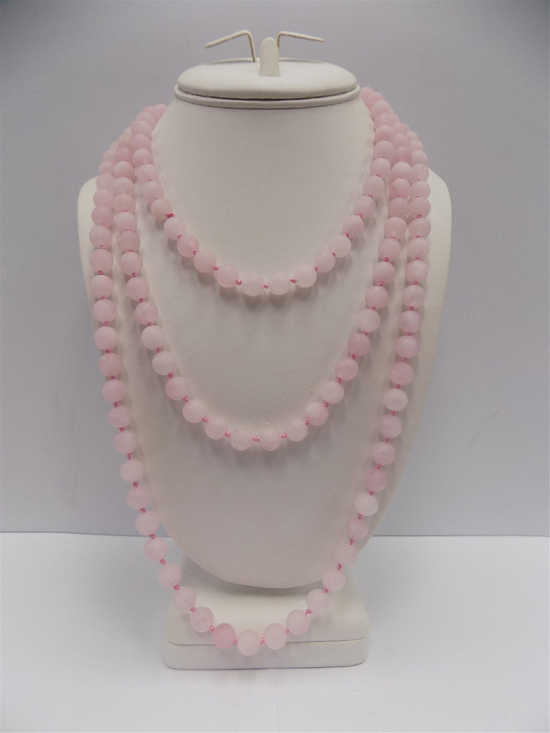 8MM 60" Rose Quartz MATTE