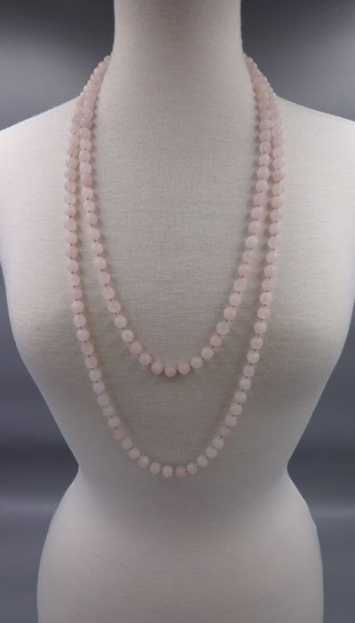 8MM 60" Rose Quartz MATTE