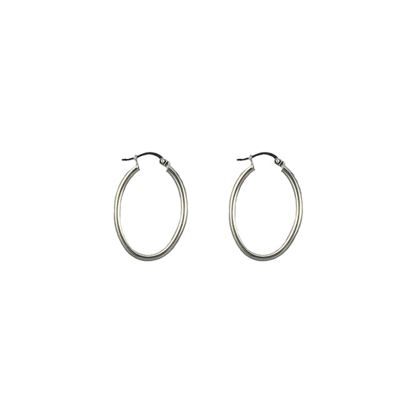 Oval Hoop 3mm Thick 25mm Wide Earrings