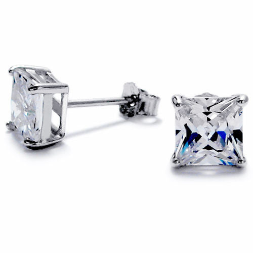 Square CZ Studs - Multiple Sizes