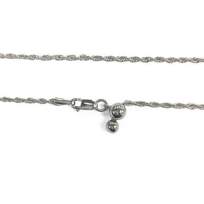 Adjustable Chain - Rope Rhodium over Silver