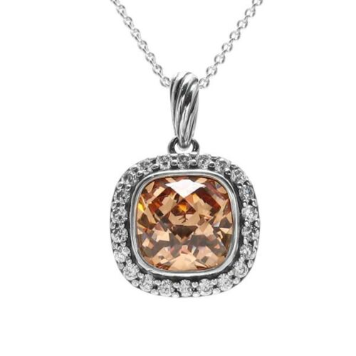 2451860 Square CZ Pendant with Halo