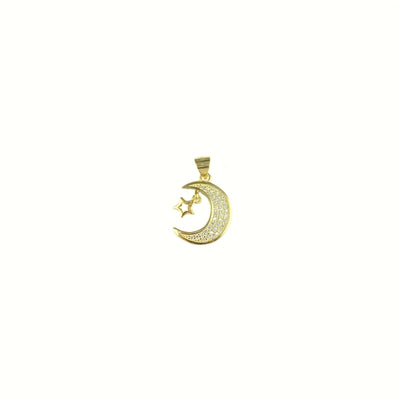Moon and the Stars Gold Pendant