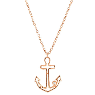 NN373889 Anchor CZ Necklace