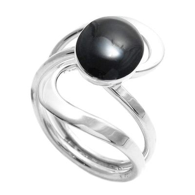 OT 1930 Black Onyx Swirl Ring