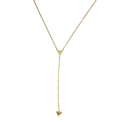 RN1440YG Delicate Gold Triangle Necklace