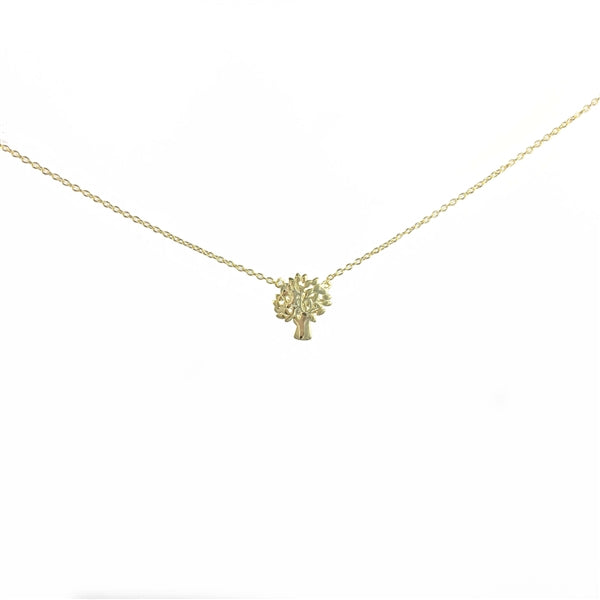 RN6416 Gold Tree Charm Necklace