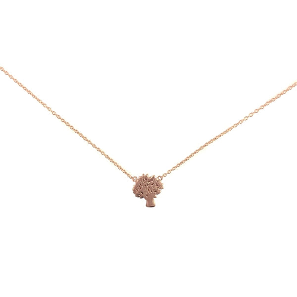 RN6416 Rose Gold Tree Charm Necklace