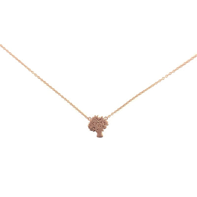 RN6416 Rose Gold Tree Charm Necklace