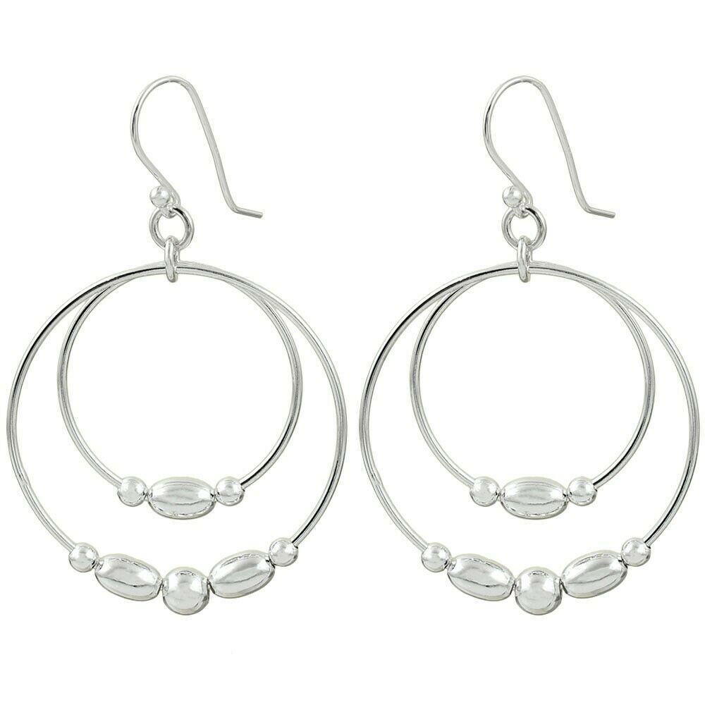 Double Hoop Oval Bead Earrings