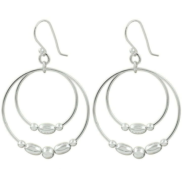 Double Hoop Oval Bead Earrings