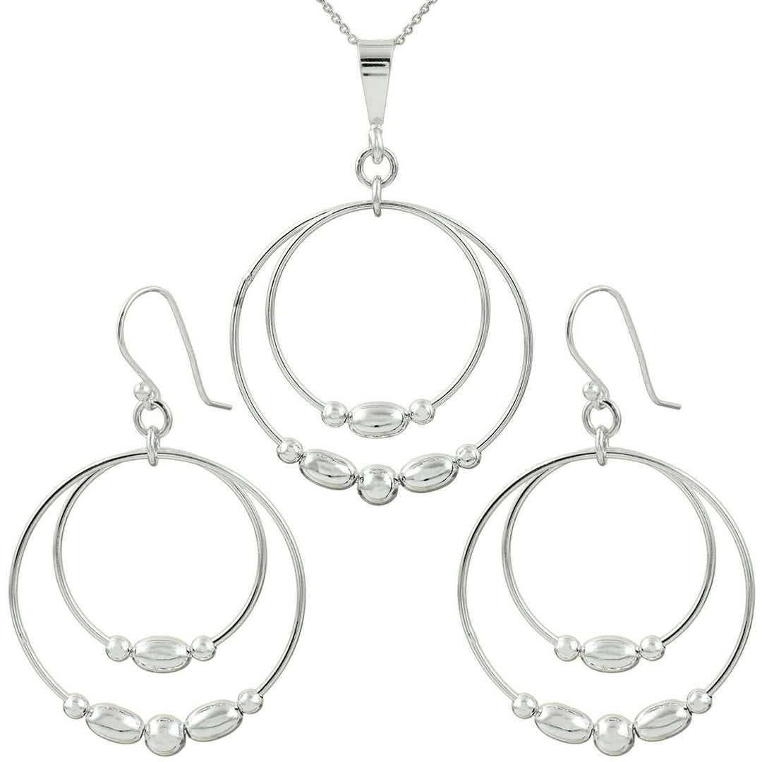 Double Hoop Oval Bead Earrings