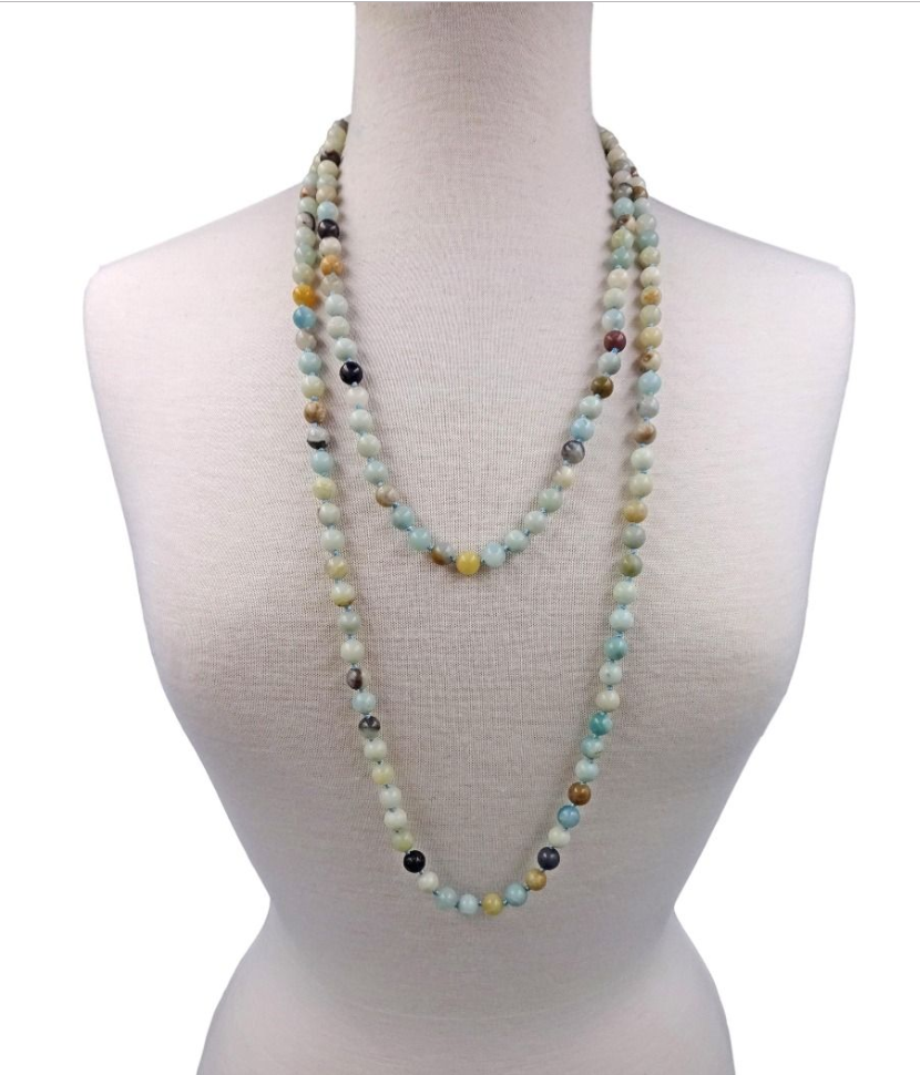 アクセサリー (eL+1] Stone Long Necklace Mens Retro Stainless Steel 1% er Pendant Necklace with
