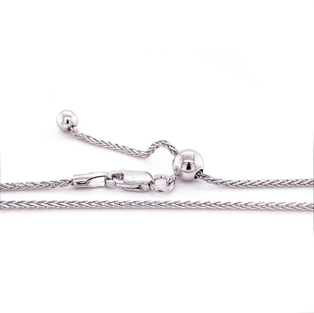 Adjustable Chain 36"- Wheat Rhodium over Silver