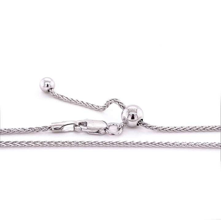 Adjustable Chain 36"- Wheat Rhodium over Silver