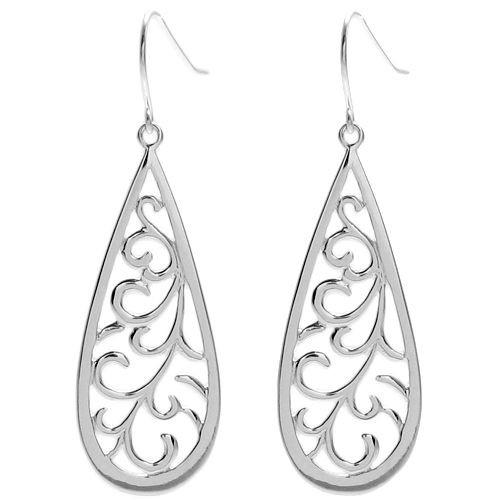 5-1205 Large Leaf Filigree French Wire Earrings