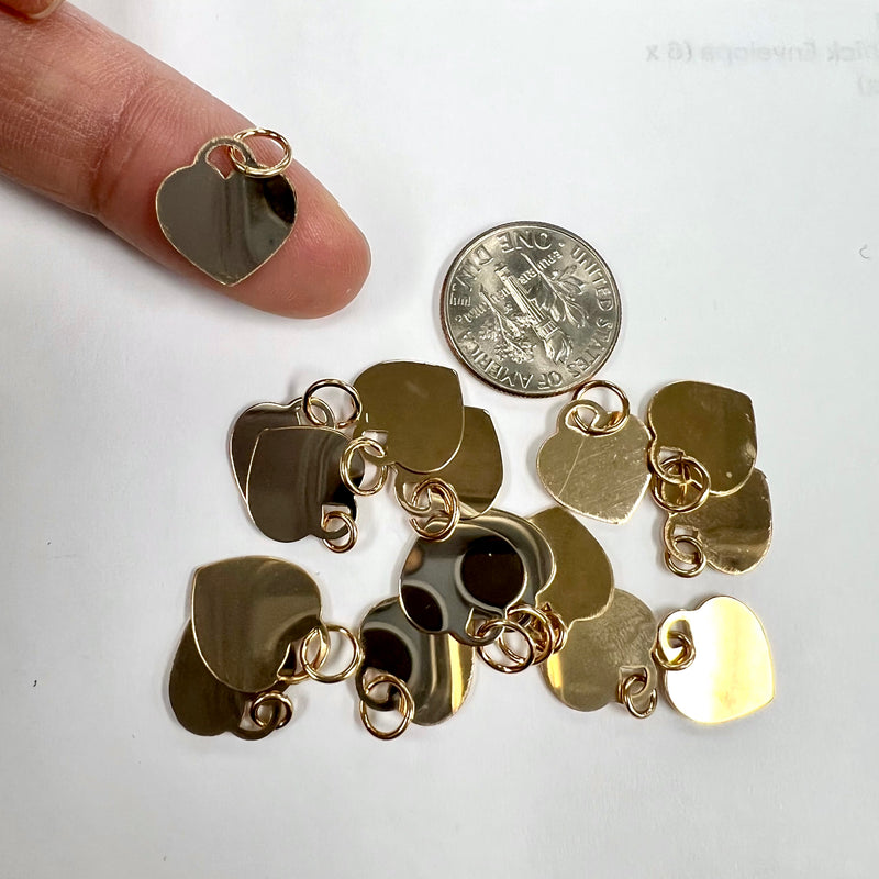 CH-42 Stamping Heart 12mm Wide GF Charm (Pack of 2)
