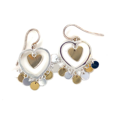 Two Tone Heart Earrings