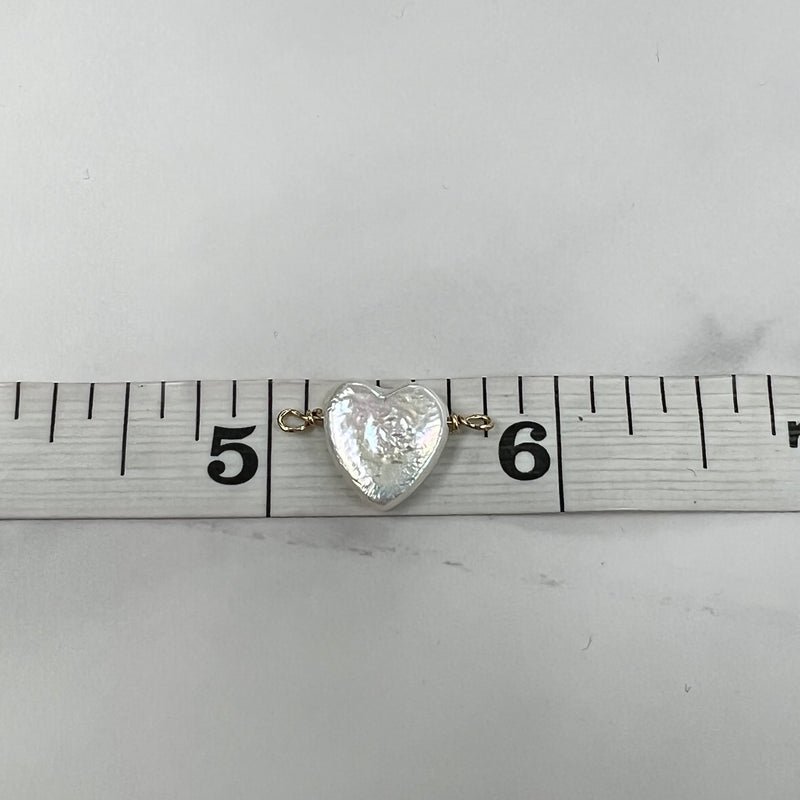 Heart 10mm Wide Freshwater Pearl Connecters 