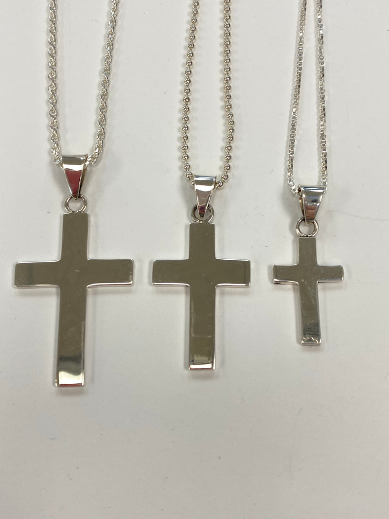 24x36 Large Unisex Sterling Silver Cross