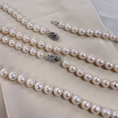 8-9mm Knotted Freshwater Pearl Necklace