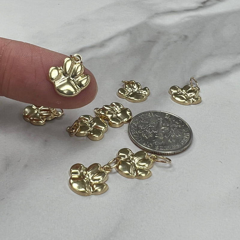 CH12 Dog Paw 10mm Wide Charm  (Pack of 2)