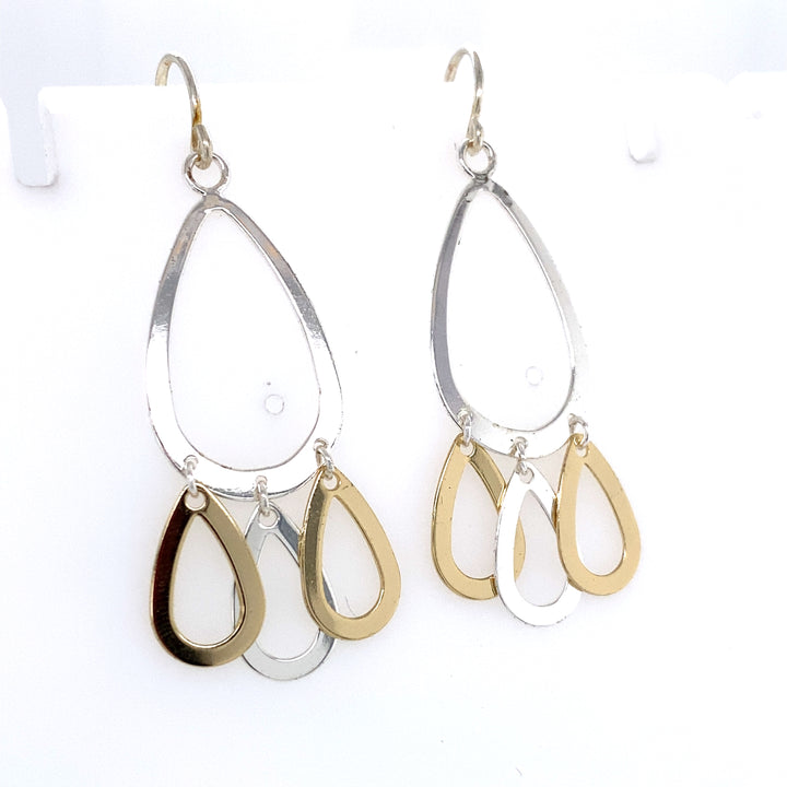 154190 Two Tone Teardrop Earrings