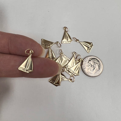 CH22 Boat 10mm wide GF Charm (Pack of 2)