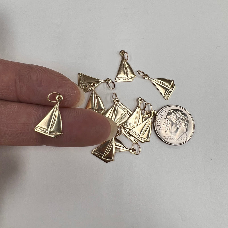 CH22 Boat 10mm wide GF Charm (Pack of 2)