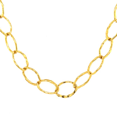 Oval Chain Hammered  - GF 5.8mm wide - by the foot