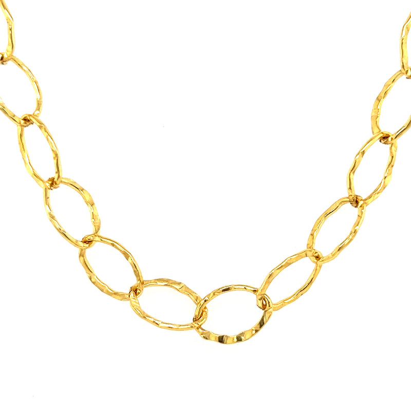 Oval Chain Hammered  - GF 5.8mm wide - by the foot
