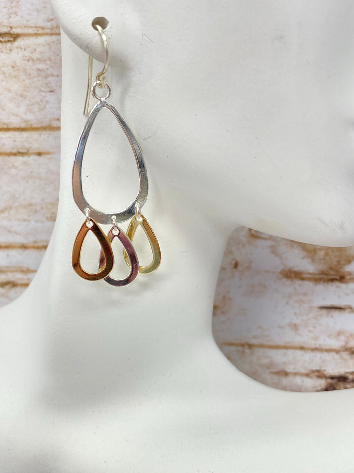 154190 Two Tone Teardrop Earrings