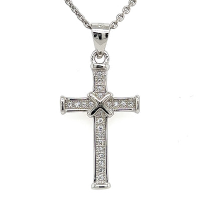 18” CZ Cross Necklace